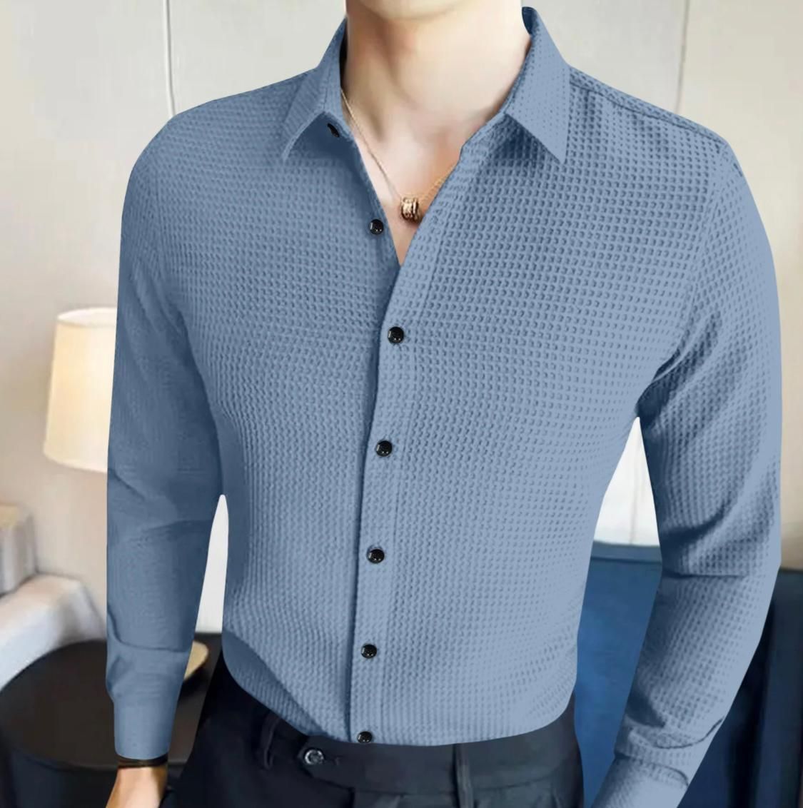 UrbanWeave Waffle Designer Men’s Business Shirt