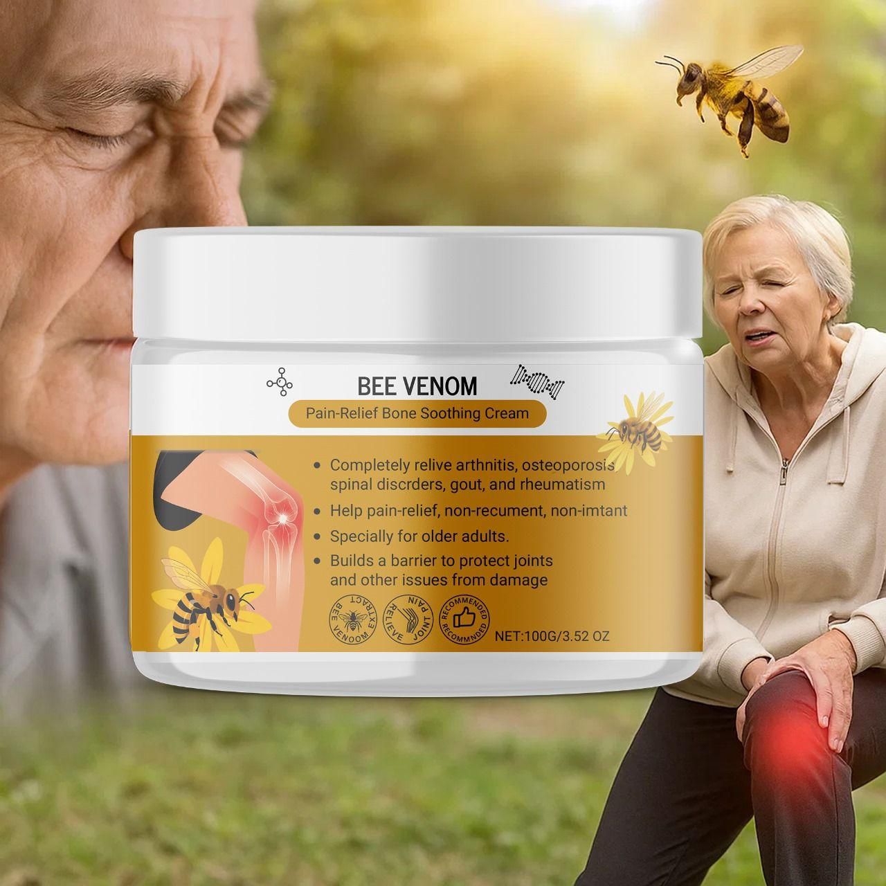 BeeVenom Pain Relief Cream – Bone & Muscle Soothing Pack of 2 (100g Each)