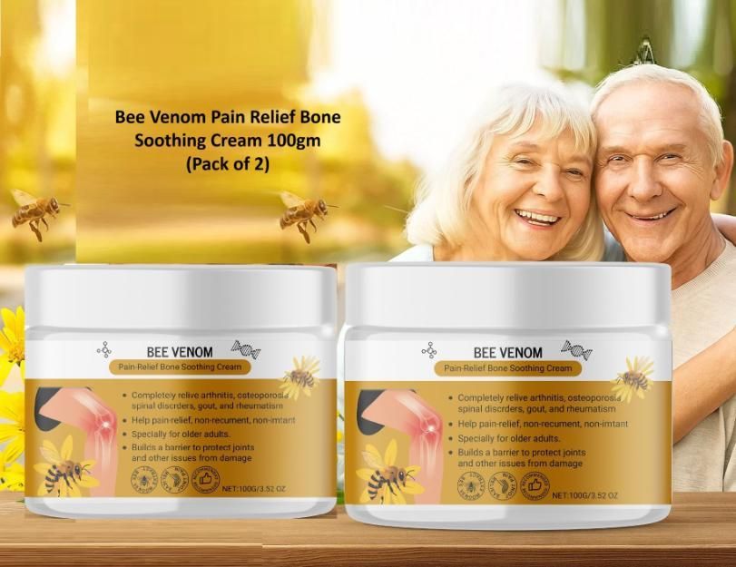BeeVenom Pain Relief Cream – Bone & Muscle Soothing Pack of 2 (100g Each)