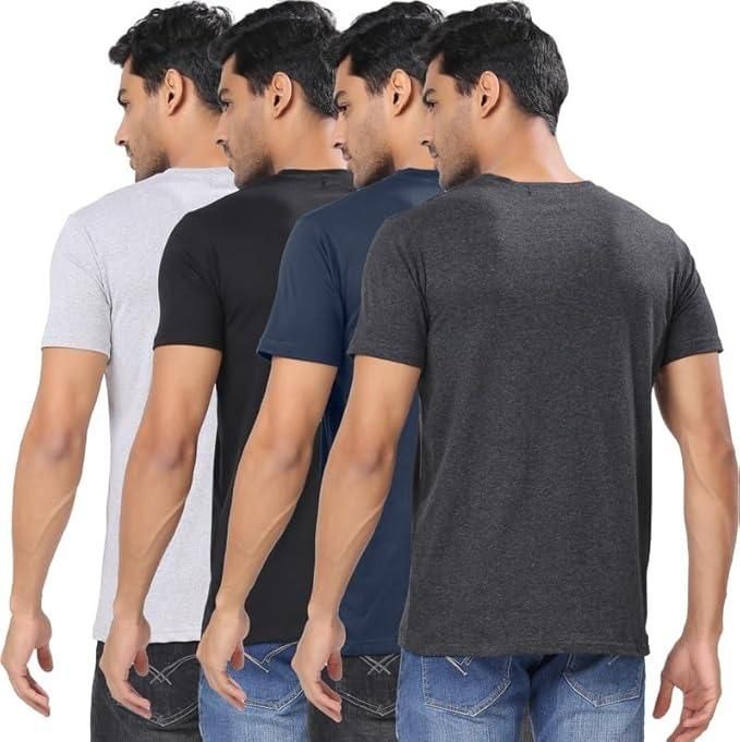 EverydayComfort Men’s Polycotton Round Neck T-Shirt Pack (Set of 4)