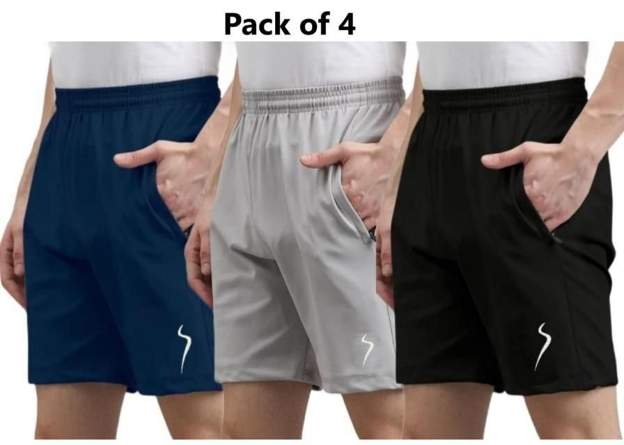 DailyFlex Men’s Cotton-Poly Shorts Combo (Pack of 4)