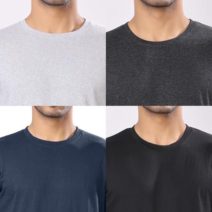EverydayComfort Men’s Polycotton Round Neck T-Shirt Pack (Set of 4)