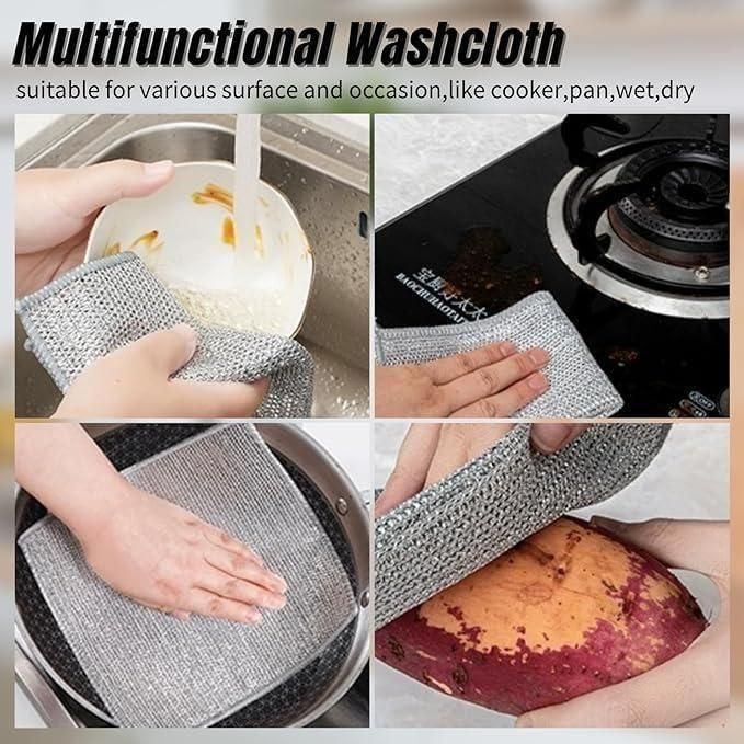 CleanMate Multipurpose Wire Dishwashing Rags – Pack of 10