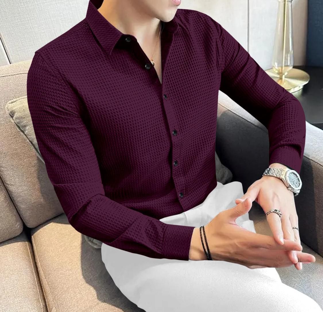 UrbanWeave Waffle Designer Men’s Business Shirt