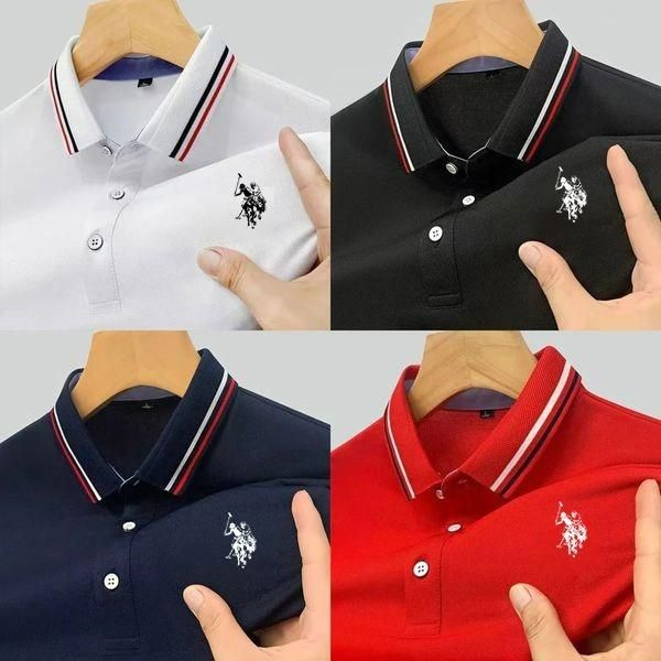 SmartStyle Men’s Solid Half Sleeve Polo Neck T-Shirt Pack (Set of 4)