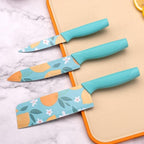 ChefMate 3-Piece Floral Design Stainless Steel Professional Kitchen Knife Set