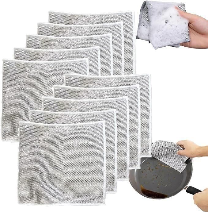 CleanMate Multipurpose Wire Dishwashing Rags – Pack of 10